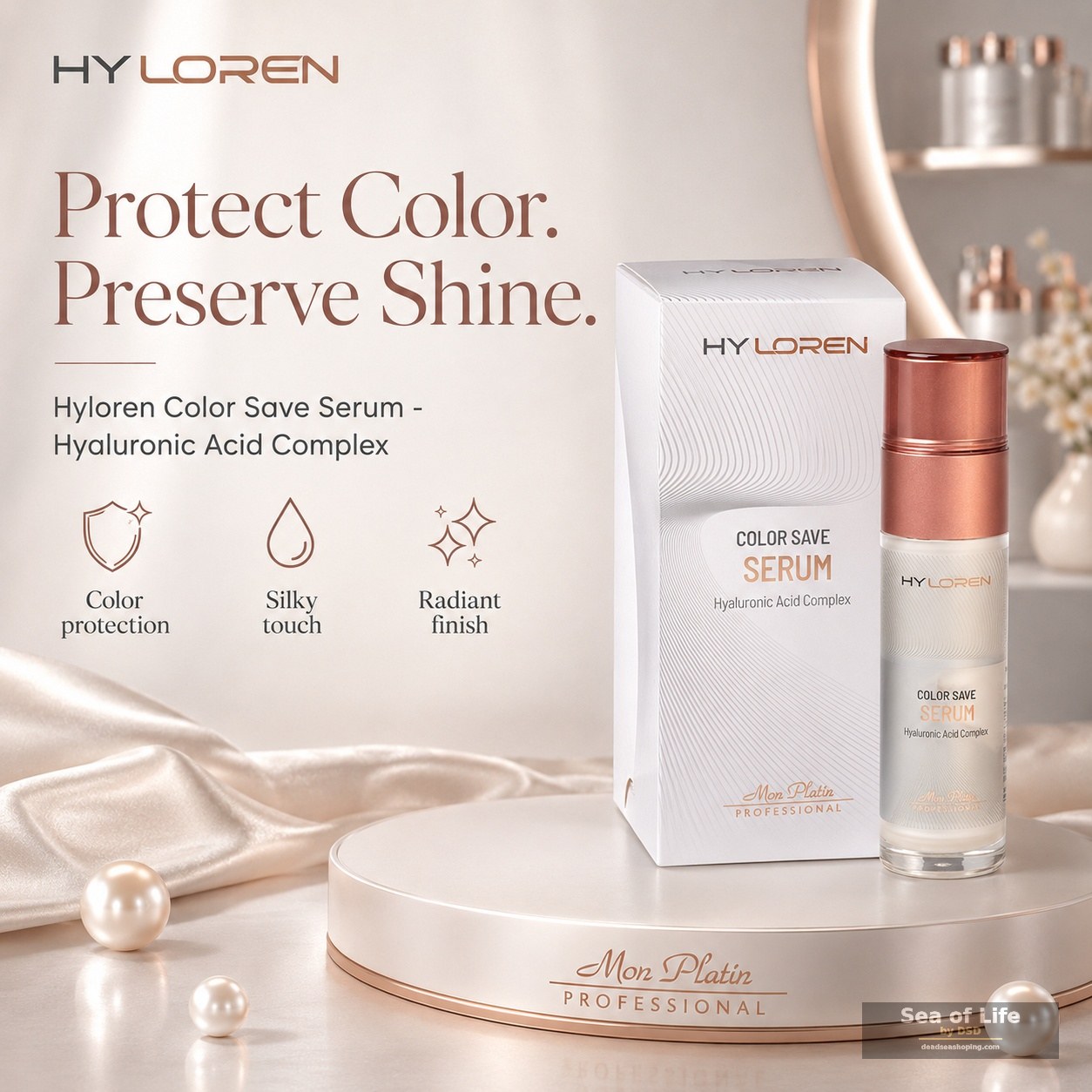 Hair Serum — Hyaluron Premium for Dry & Color-Treated Hair for Dry Hair by Mon Platin 50 ml