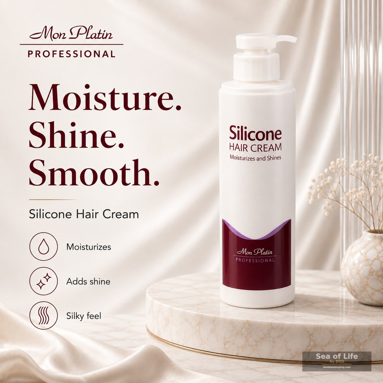 Hair Styling Cream — Silicone for Curly, Wavy or Straight Hair for Curly Hair by Mon Platin 500 ml