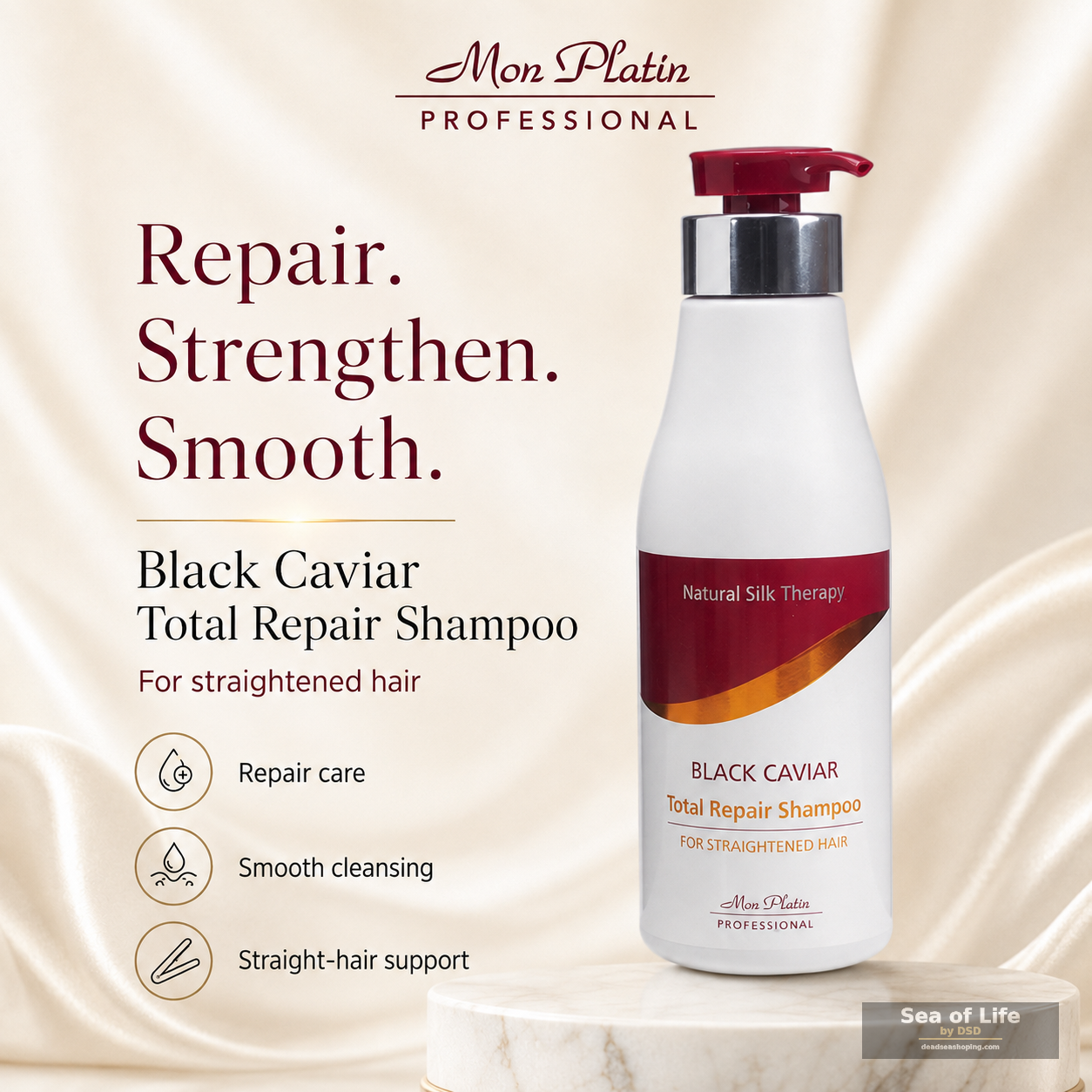 Shampoo — Black Caviar for Straightened Hair by Mon Platin 500 ml