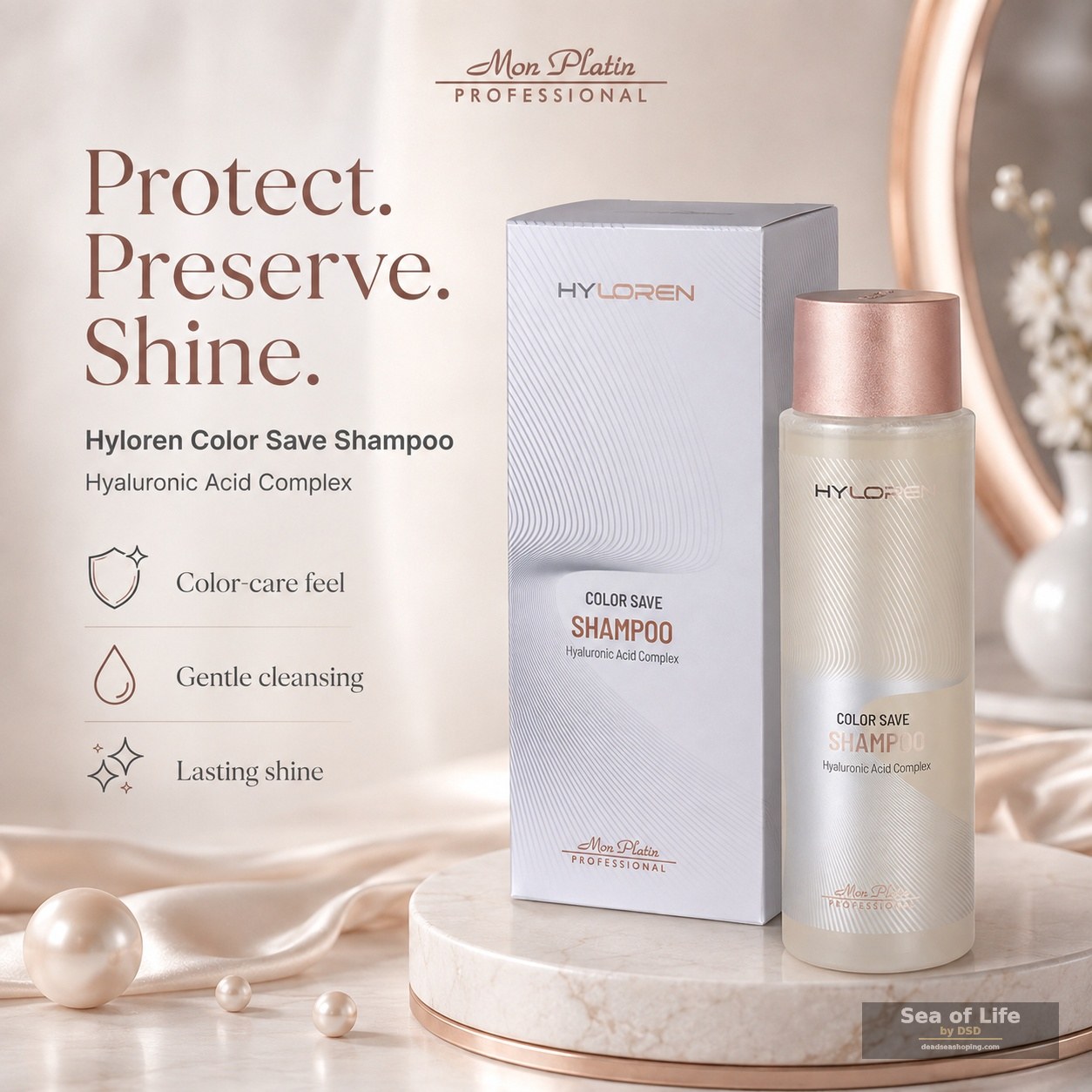 Shampoo — Hyaluron Premium for Dry & Color-Treated Hair for Dry Hair by Mon Platin 500 ml